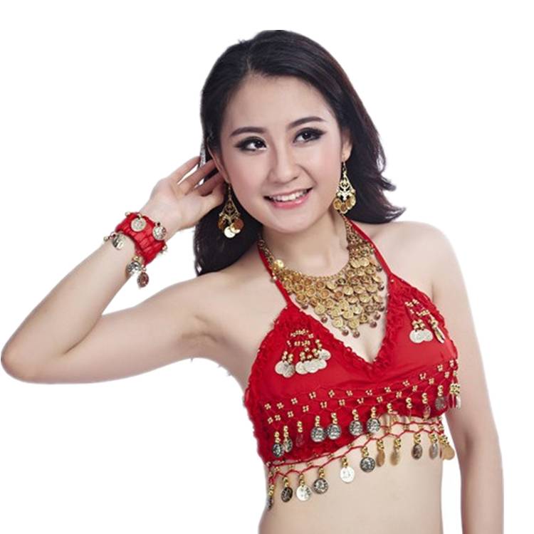 Belly dance top corset chiffon hand hook Dongfang dance performance clothes on the Indian dance chest chest straps small top