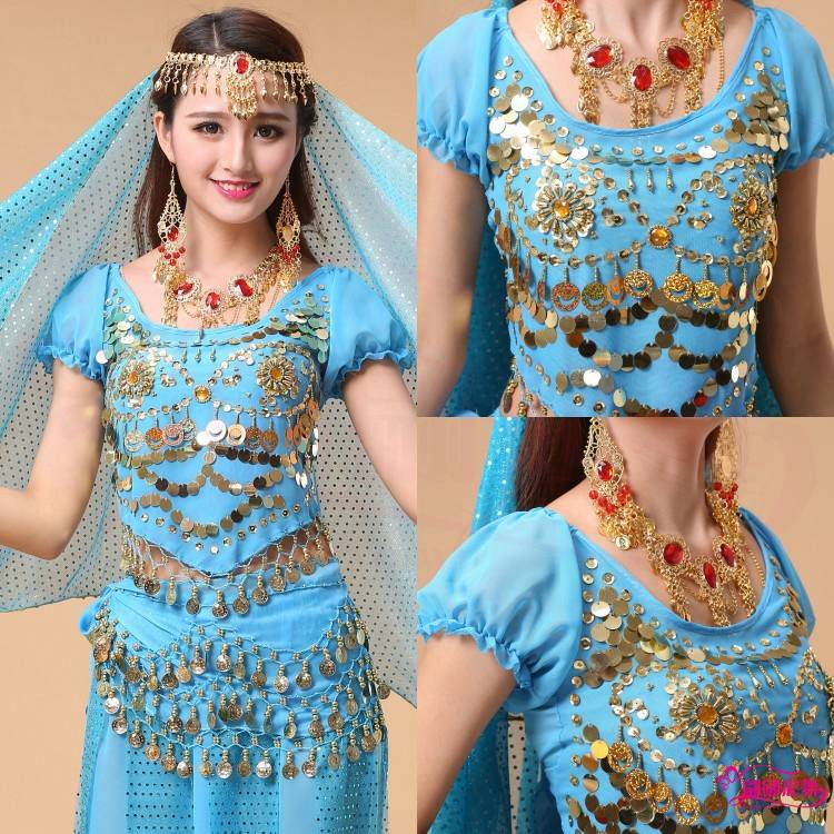New belly dance clothing Indian dance performance shows clothes clothes Xinjiang dance national dance short sleeve top