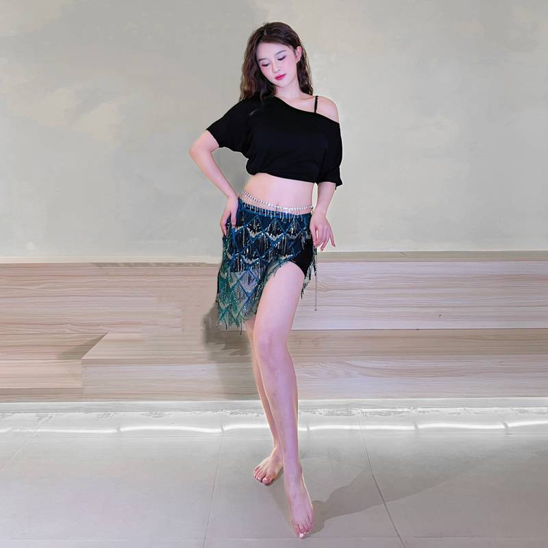 2024 New Spring and Summer Belly Dance Performance Services Discipline Discipline Filial Towel Llerated Top