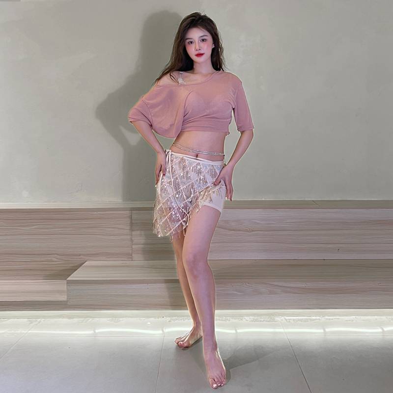 2024 New Spring and Summer Belly Dance Performance Services Discipline Discipline Filial Towel Llerated Top