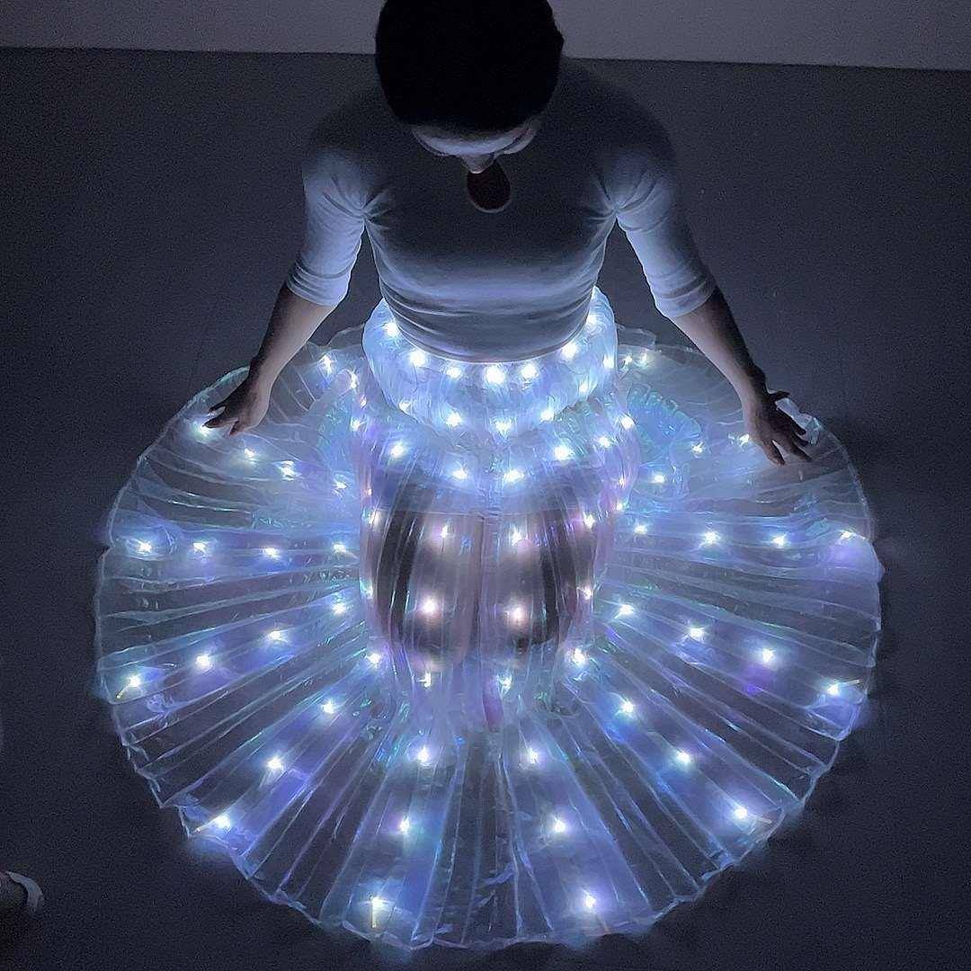 The new LED glow skirt belly dance cloth