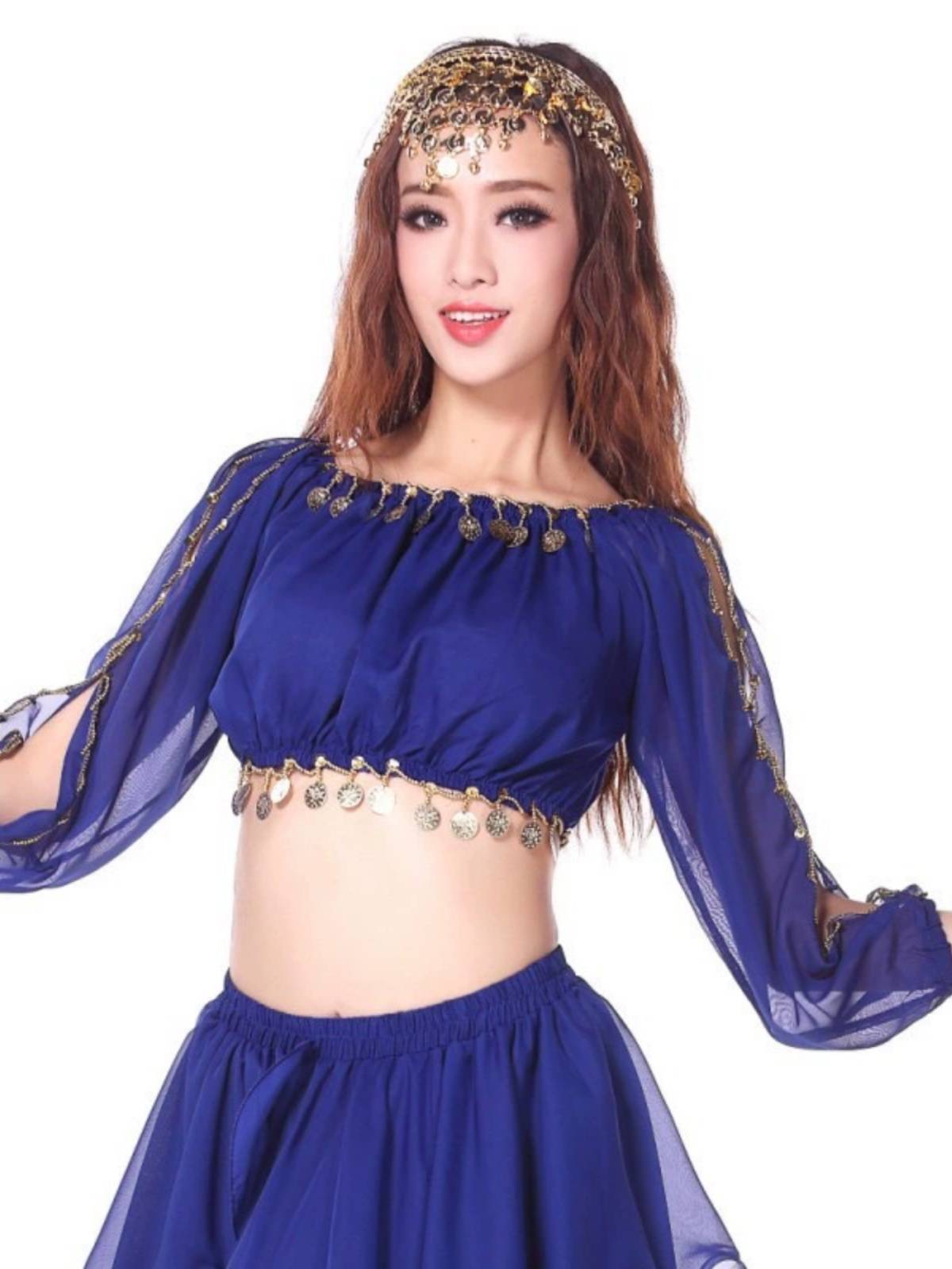 2023 Belly Dance Spring and Summer top dance set Performance service Indian dance exercise clothes shirt lantern long sleeves