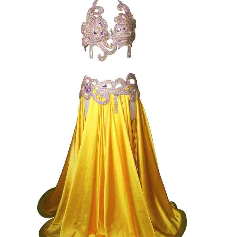 Belly Dance Performance Series Hollow Bulber Diamond Diamond Diamond Drills Super Flash Pure Handmade Skirt Set