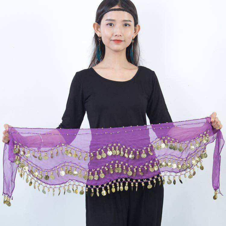 Belly dance waist chain hip scarf new streamproof belt Indian dance clothing waist towel oriental dance waist decoration female Latin waist seal