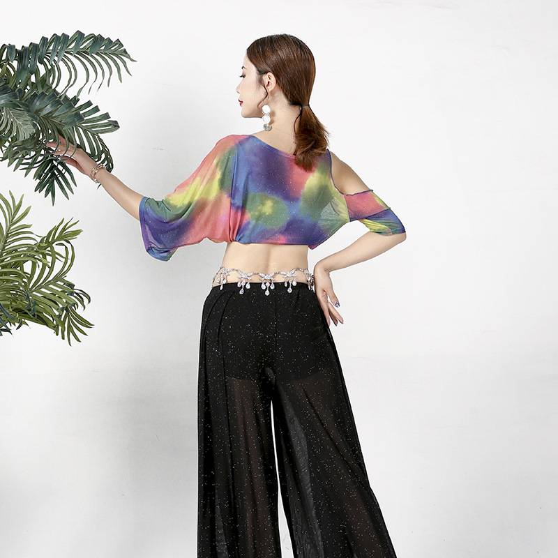 Belly dance pants elegant modern dance clothing exercise exercise exercise oriental dance exercise uniform under mesh pants