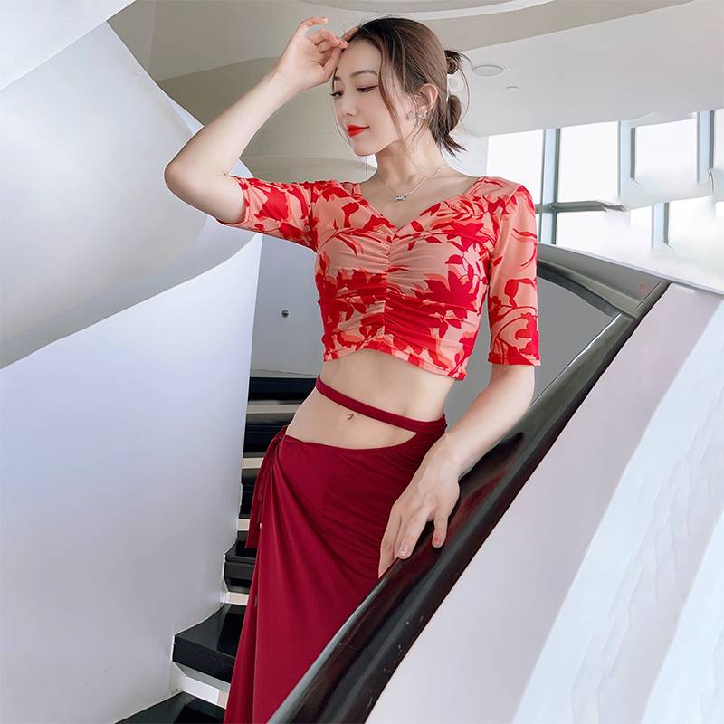 Belly Dance exercise service 2023 Spring / Summer New Summer Practice Server Jacket Student Scholars Lamdier Oriental Dance Practice