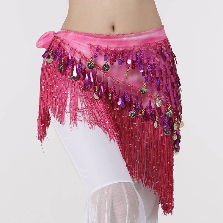 Belly dance hip scarf lumbar chain new streaming triangle scarf waist scarf clothing belt waist seal Latin dance scarf