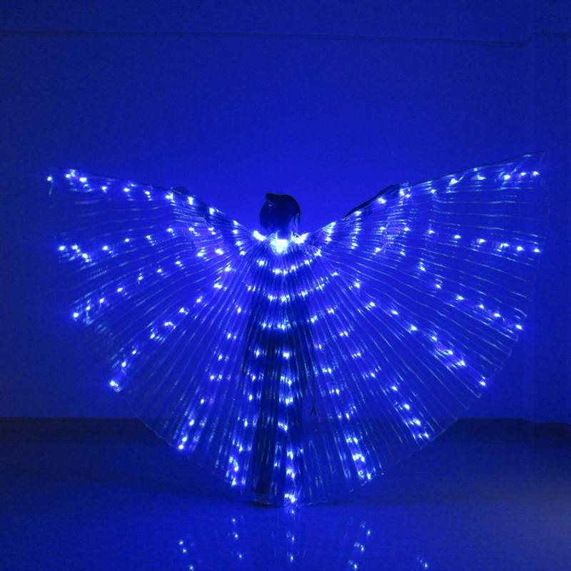 Belly Dance Golden Wing Stage Color Light Wings Adult Performance Dance Prop 360 degrees LED white color lamp wings