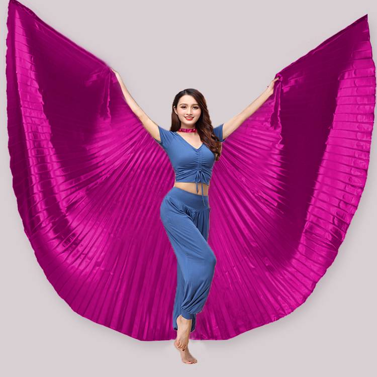 Belly dance gold -winged props to perform wings, adult gold -winged performance dance service 360 -degree colorful wings