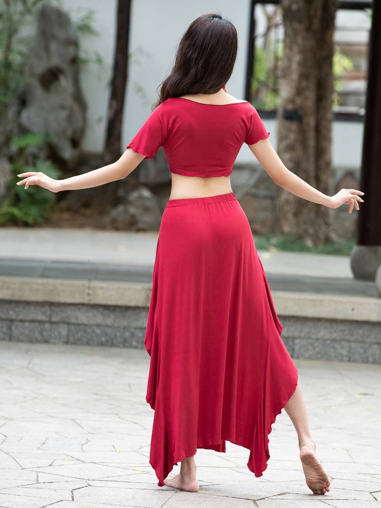 Belly dance clothing female 2024 summer new Moder practitioner suit set long skirt beginner performed sexy