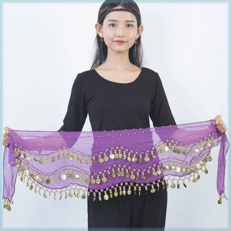 Belly dance waist chain hip scarf new streamproof belt Indian dance clothing waist towel oriental dance waist decoration female Latin waist seal