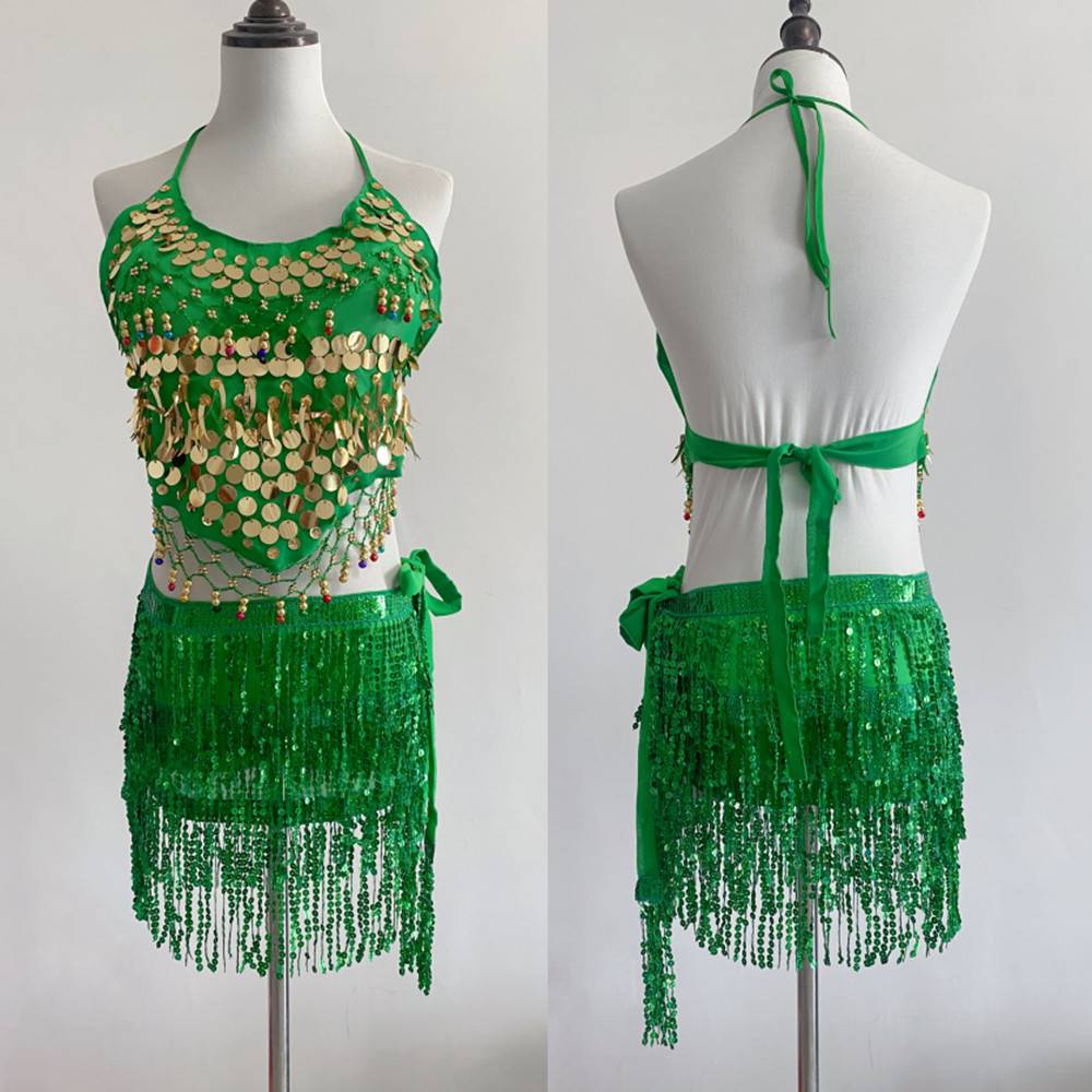 Belly Dance Female 2024 Summer Sexy New Practice Series Performance Services Women's Set Indian Dance Dance Brascase Skirt