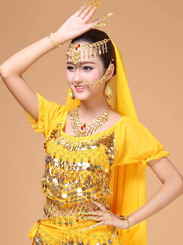 Indian dance head jewelry headwear necklace ancient ear ring nose chain chain belly dance bracelet performance jewelry