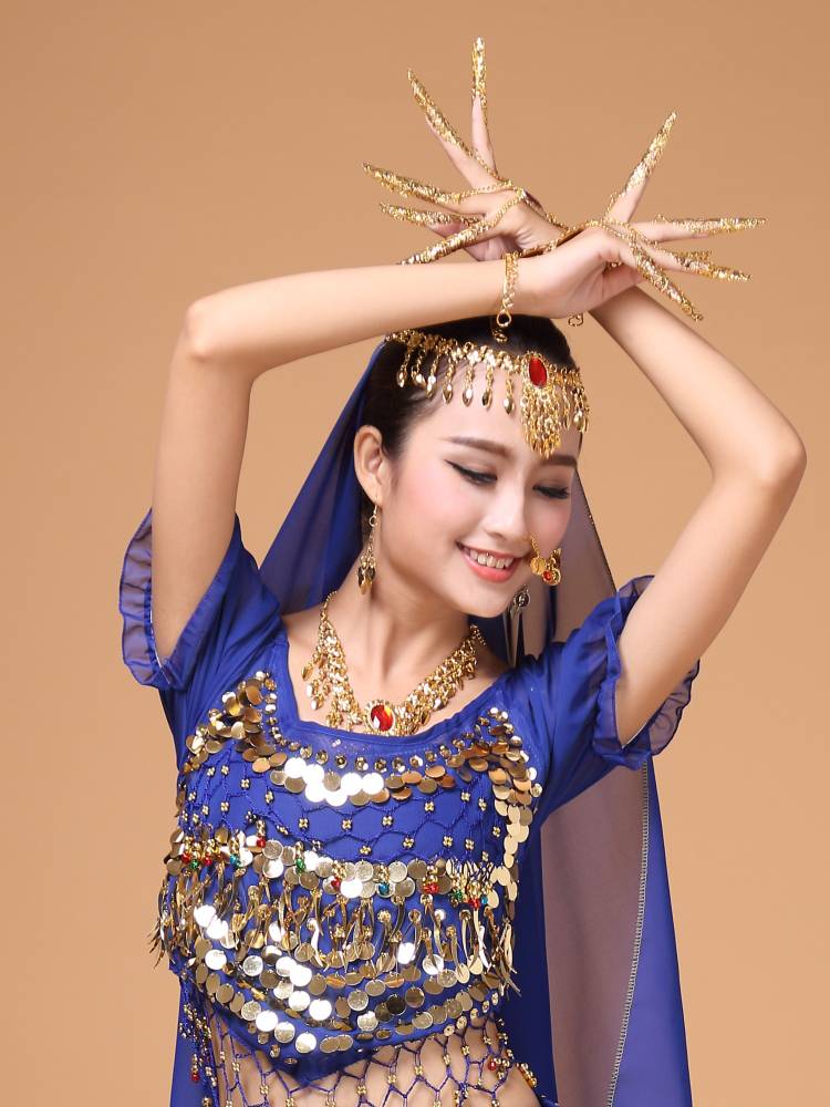 Indian dance head jewelry headwear necklace ancient ear ring nose chain chain belly dance bracelet performance jewelry