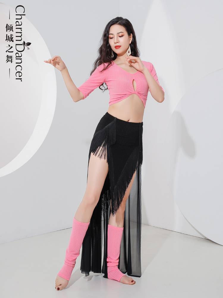 The dancing belly dance practice service 2024 new candy color, color -colored tassel trailer skirt dance exercise service