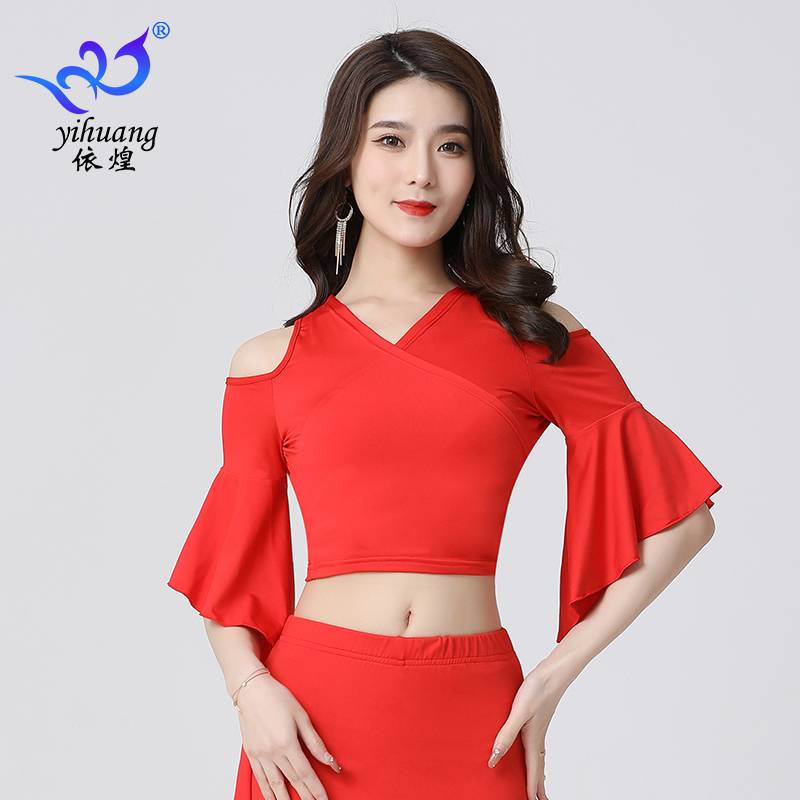 Belly Dance Dance Dance Dance Dance Server Cross Top Latin Dance Clothing Team Dance Fun Sleeve Practice Service