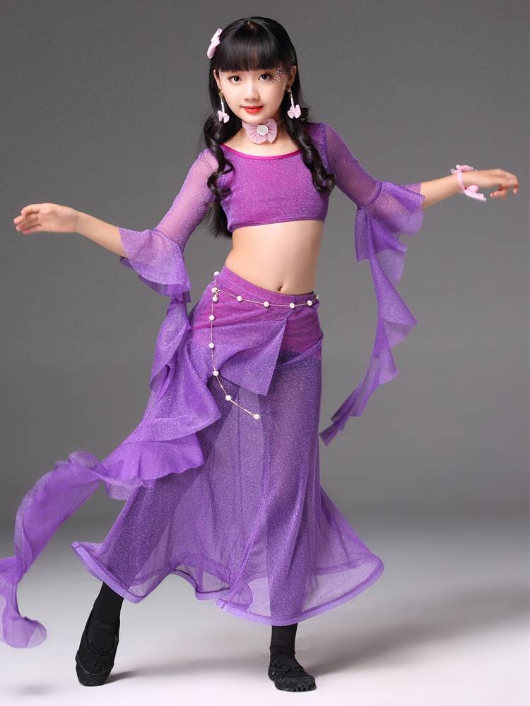 Baiya Qianhui Xia Children's Performance Server Belly Dance Clothing Fitting Practice Set Girl Dance Server Performance Services