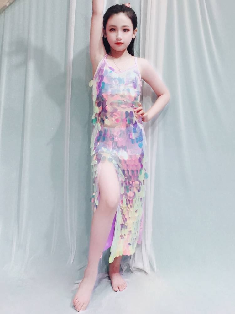 Baiya Qianhui Children's Belly Dance 2024 New Studios Sequins Dress Six Yiyi Dance Performance Series