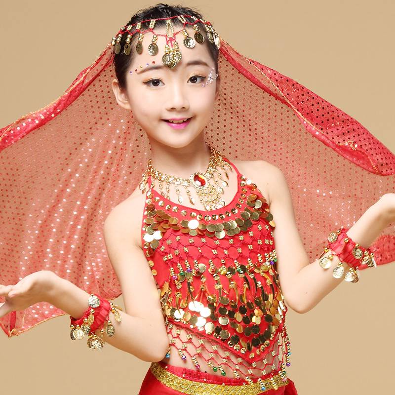 Children's Indian dance performance girl belly dance clothing 2023 new Xinjiang dance performance suit