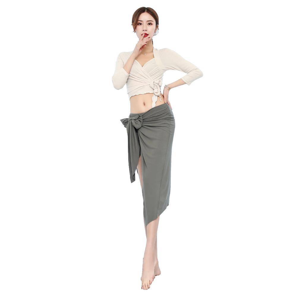 New belly dance training suit set sexy spring and summer temperament Oriental dance bag hip long skirt beginner performance service