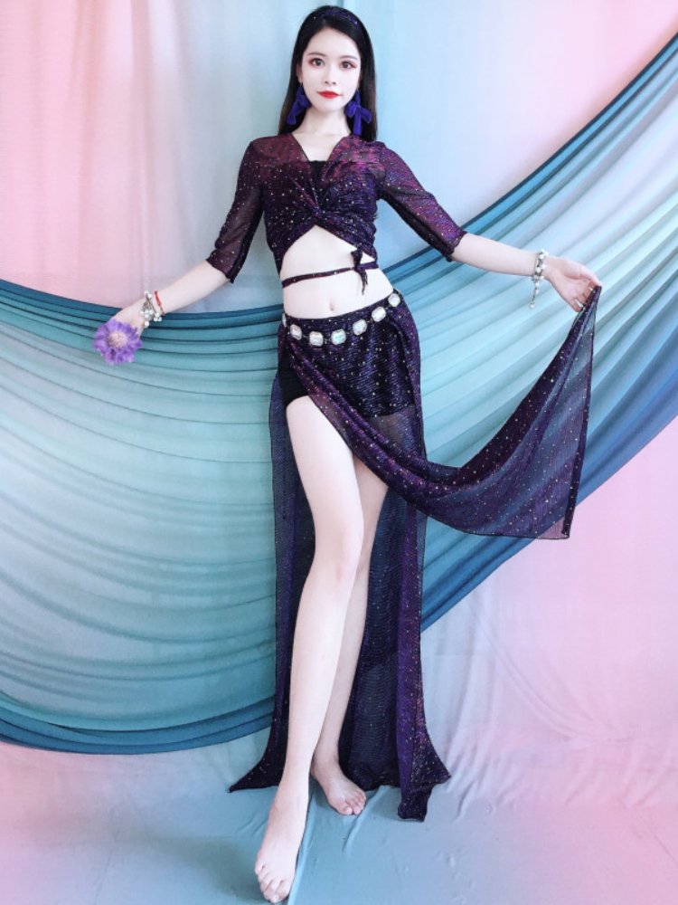 Belly Dance Blocks High Speed Skirt Set Oriental Dance Exercise Garment Be beginner Xia Children's Performance Services