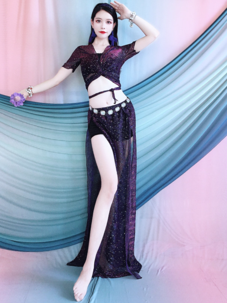 Belly Dance Blocks High Speed Skirt Set Oriental Dance Exercise Garment Be beginner Xia Children's Performance Services