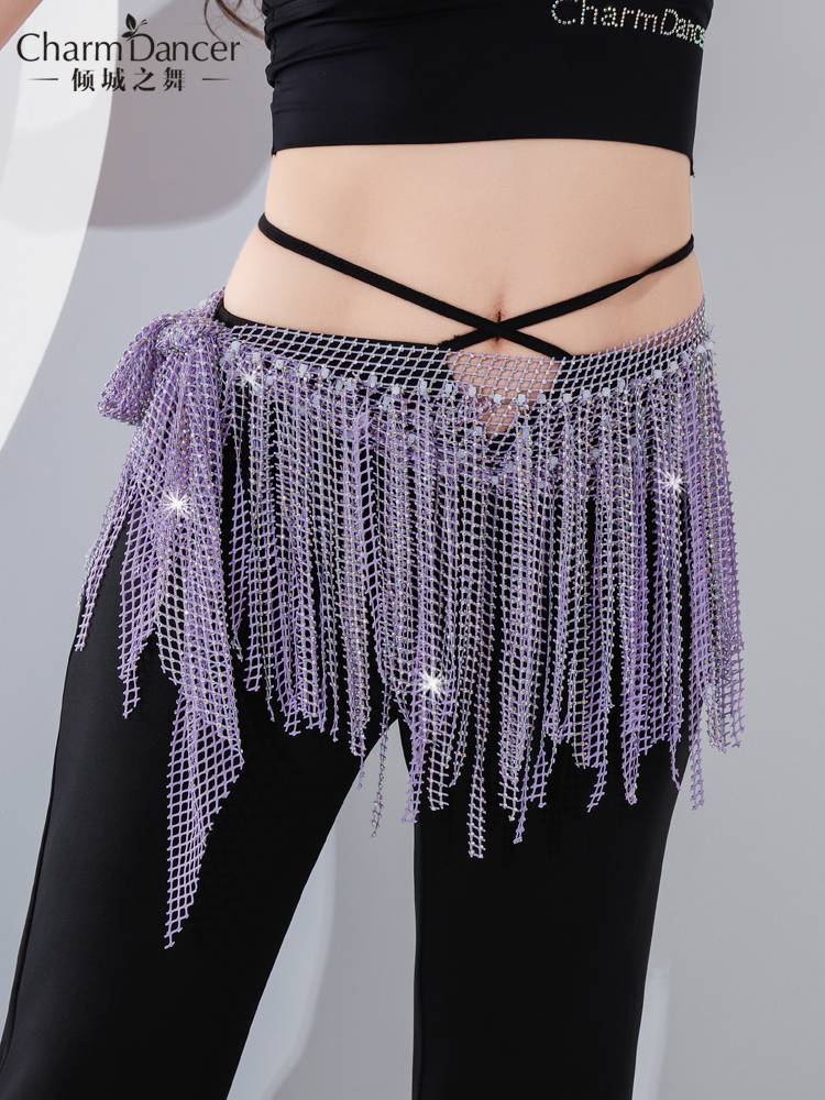 Qingcheng Dance Belly Dance Dream Star River Diamond Flowing Turks Dynamic Fishing Network Hot Diamond Waist
