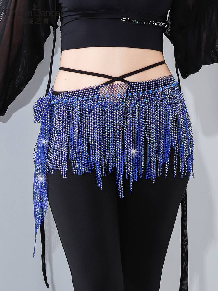 Qingcheng Dance Belly Dance Dream Star River Diamond Flowing Turks Dynamic Fishing Network Hot Diamond Waist