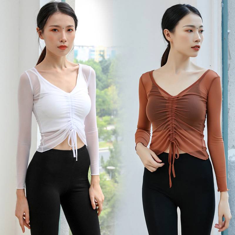 Classical dance yarn clothing yoga base training service Oriental dance net gauze belly dance ballet ballet dance exercise uniform