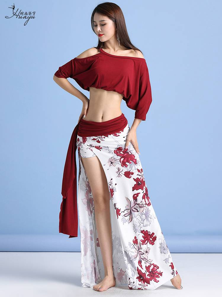 Belly Dance Clothing Printing Practice Monal Sexy Sleeping Skin Set Female Oriental Dance Clothing