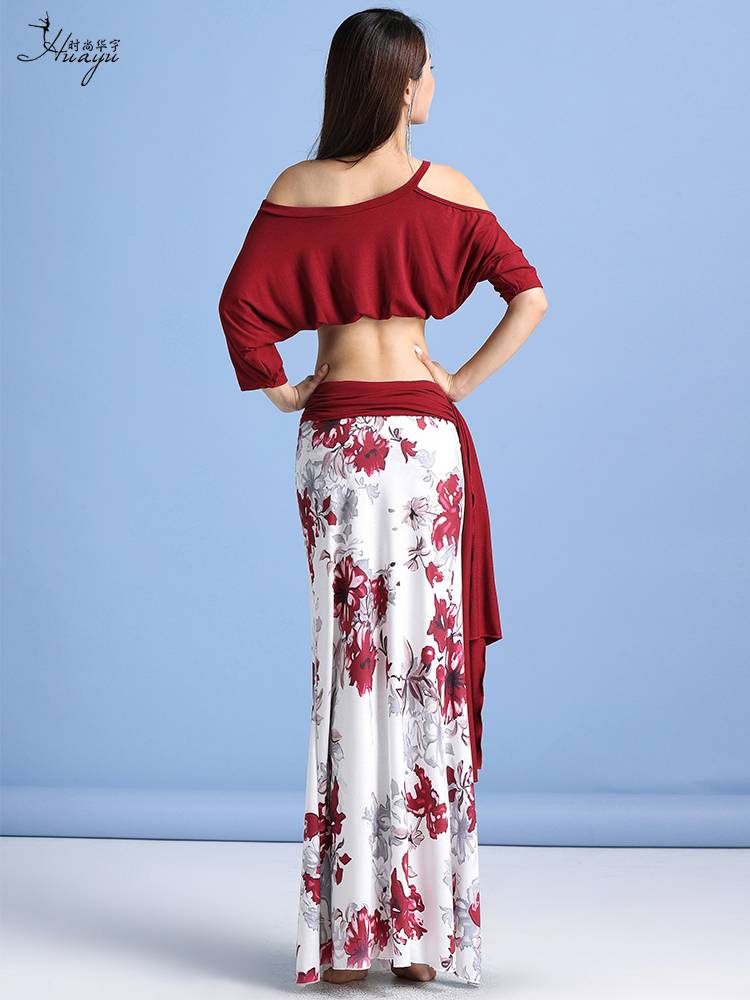 Belly Dance Clothing Printing Practice Monal Sexy Sleeping Skin Set Female Oriental Dance Clothing