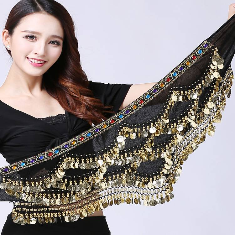 Belly dance waist chain hip scarf new Indian dance waist scarf performance clothing beginner belt overweight ultra -sound waist seal
