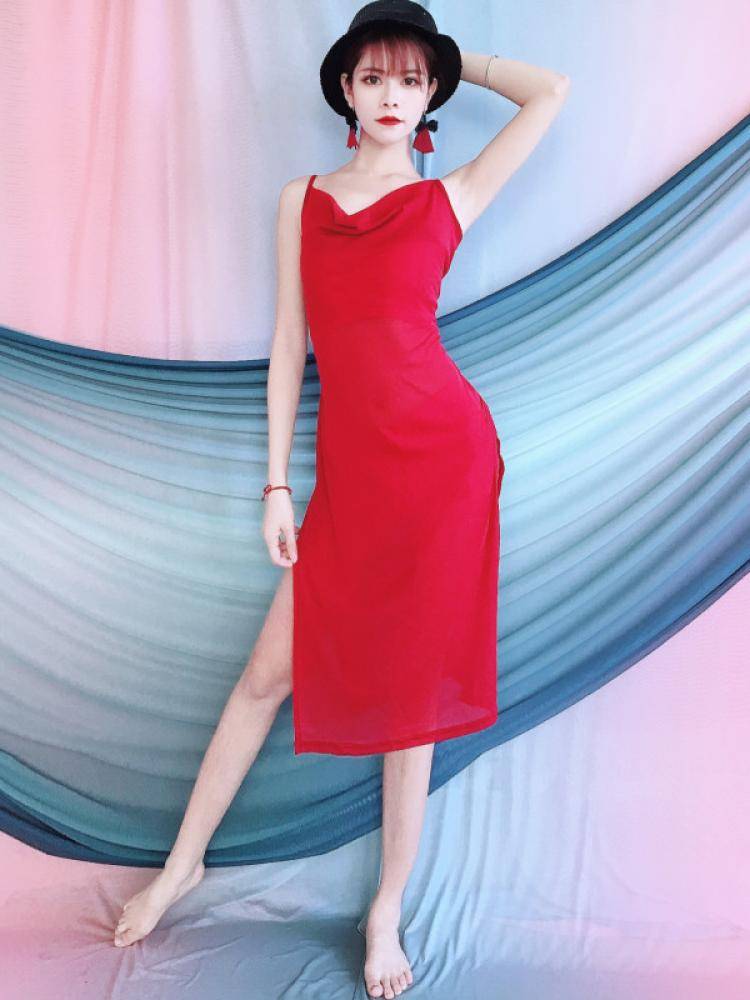 Baiya Qianhui Belly Dance Sir Dance Performance Services 2024 Spring New Big Red Packing Tibra Dress