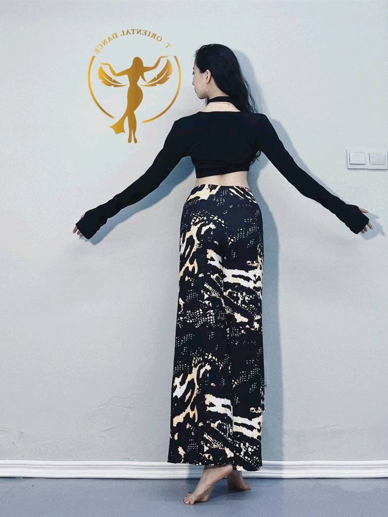 Belly dance exercises 2023 new set of small wild cat pants Oriental dance clothing high -end high -end performance clothes