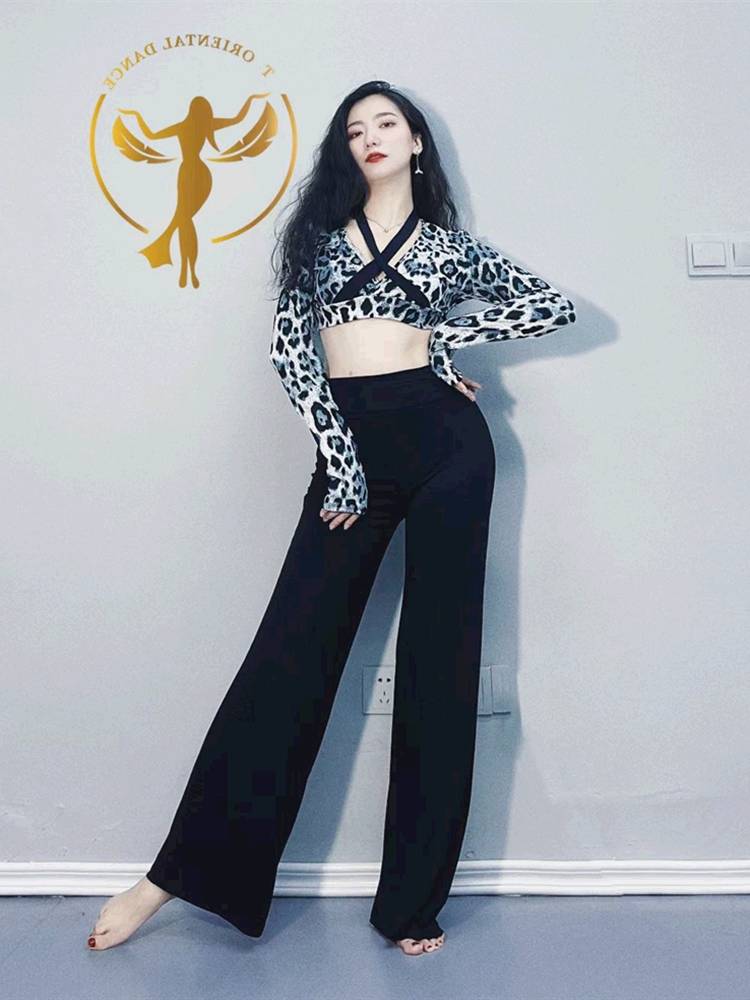 Belly dance exercises 2023 new set of small wild cat pants Oriental dance clothing high -end high -end performance clothes