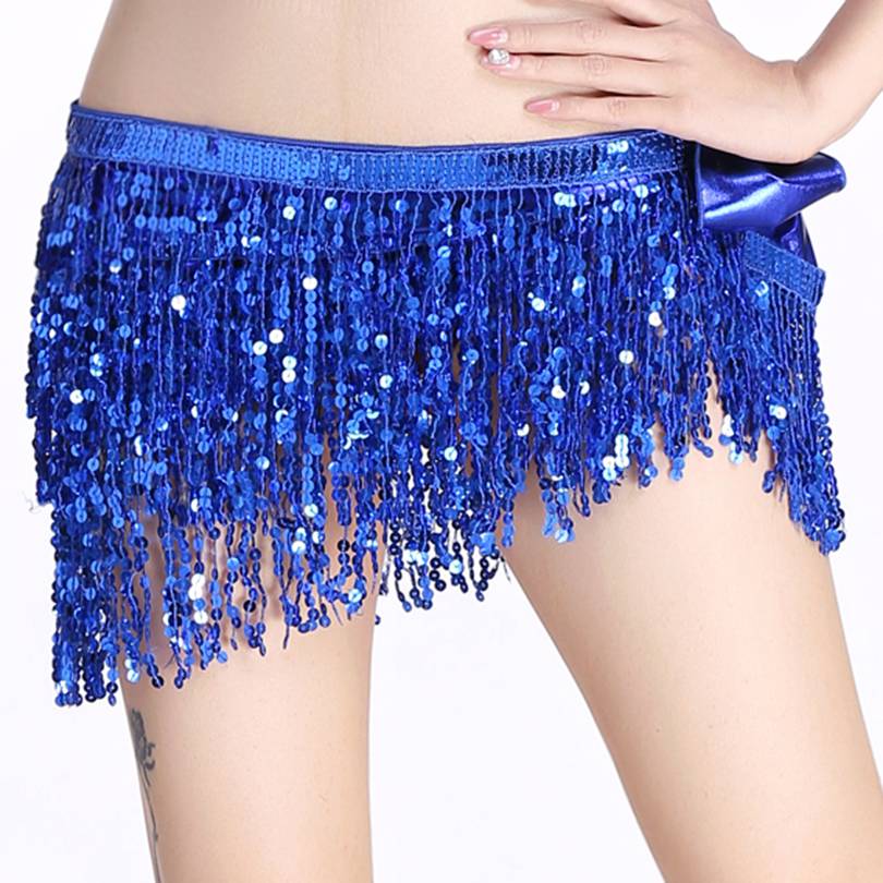 The new belly dance waist chain Indian dance hip towel shiny and the current spoil belt practice waistscar is waist sealed wild female