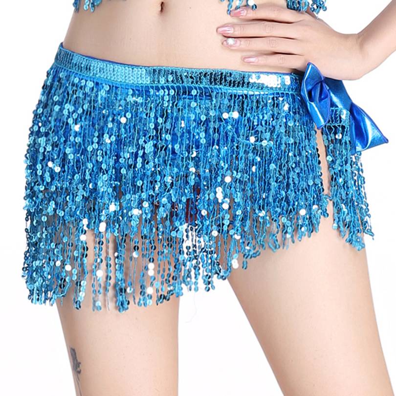 The new belly dance waist chain Indian dance hip towel shiny and the current spoil belt practice waistscar is waist sealed wild female