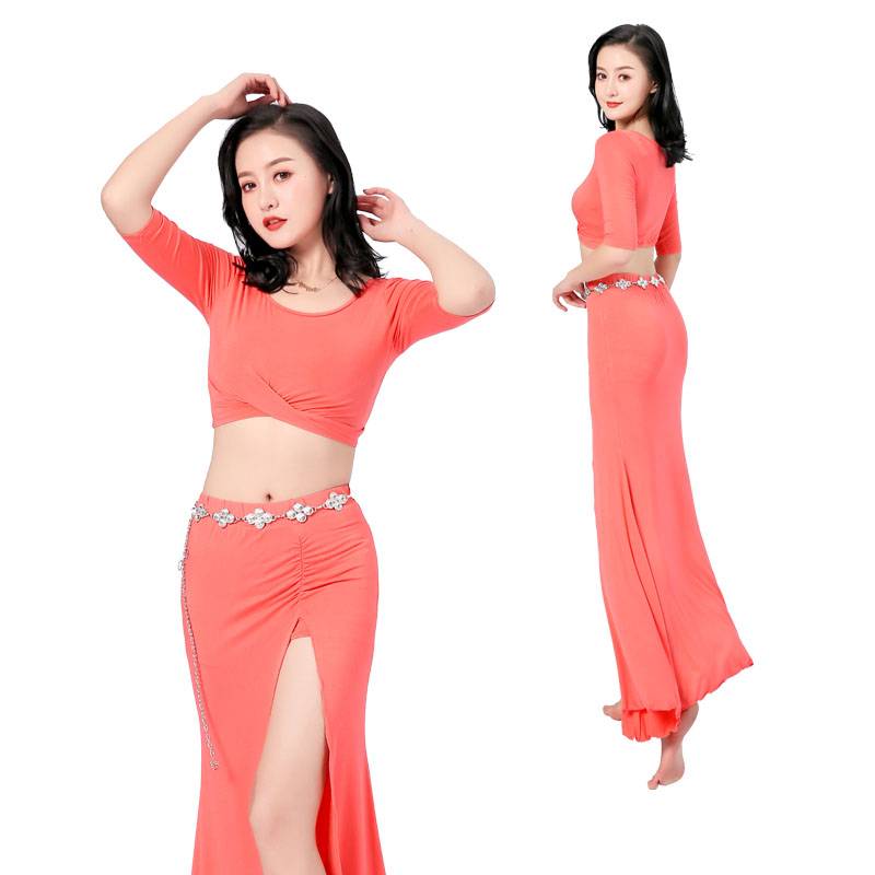 Belly Dance Clothing Female Practice Service 2023 Autumn and Winter New Performance Services Beginner Modal Long Skirt Set Large size