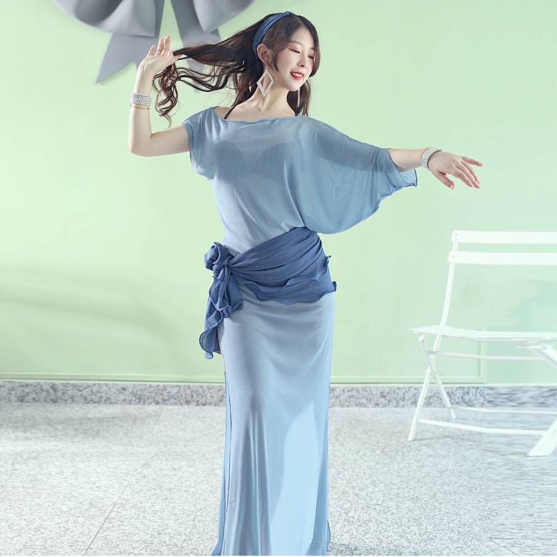 Belly dance exercises 2021 new clothing women's folk custom baladi robe performed Oriental dance dance clothing hip towel