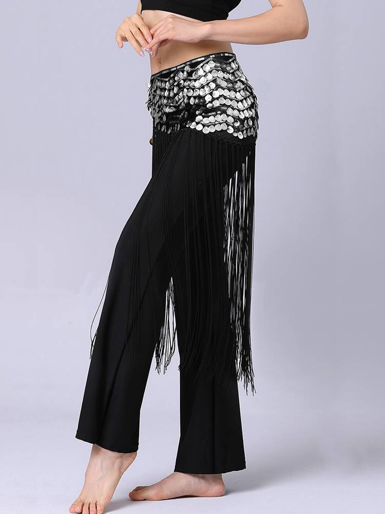 Wave sequins long streaming belly dance waist chain versatile waist seal dance performance performance sensitive chain waist chain
