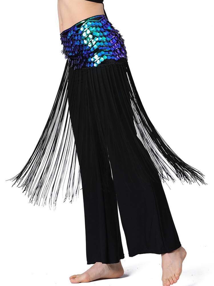 Wave sequins long streaming belly dance waist chain versatile waist seal dance performance performance sensitive chain waist chain