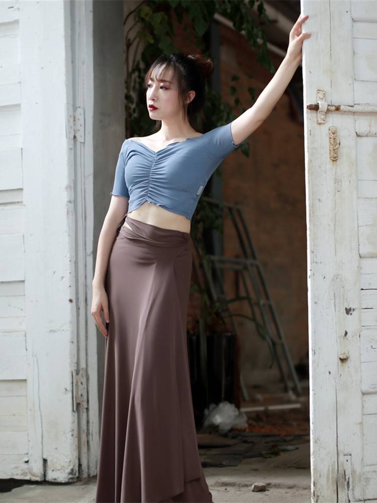 Cherrydancer Ji Xiaobai original sleeve short top, one piece of belly dance modern dance exercise 2021