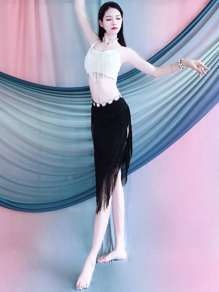 Belly dance exercise service new colorful tassel performance clothing set female beginners Oriental dance service children