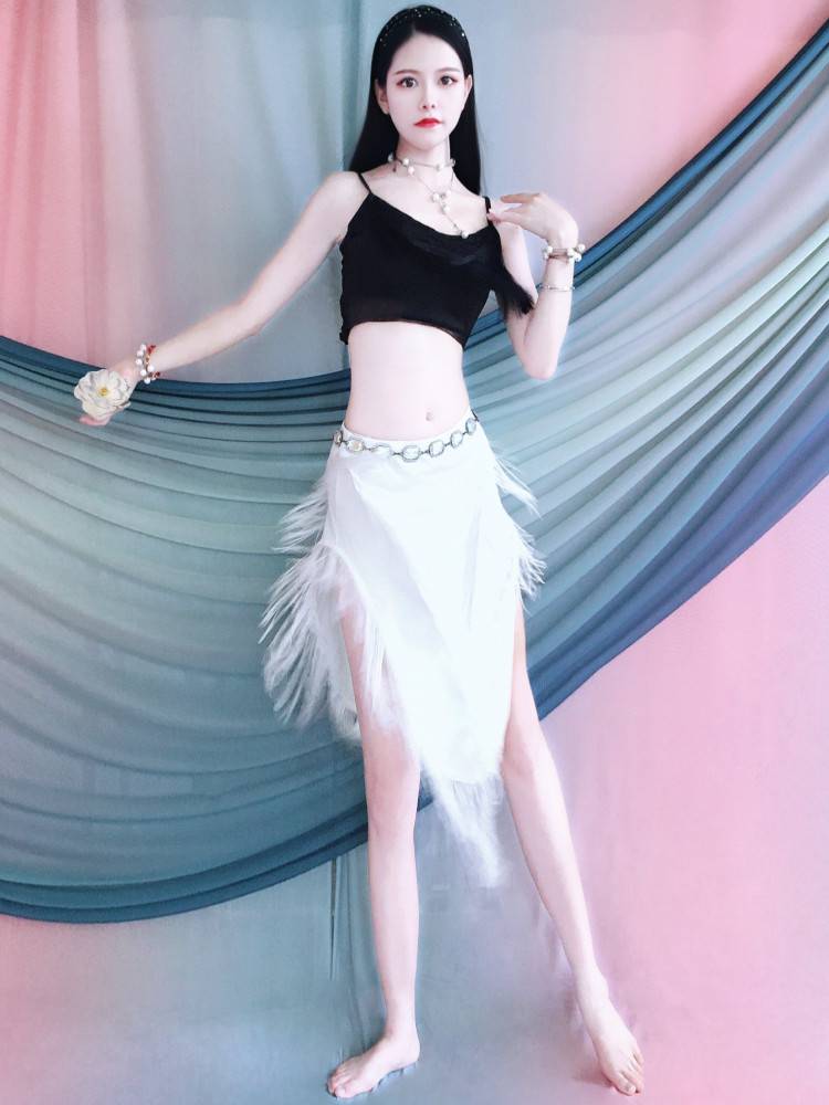 Belly dance exercise service new colorful tassel performance clothing set female beginners Oriental dance service children