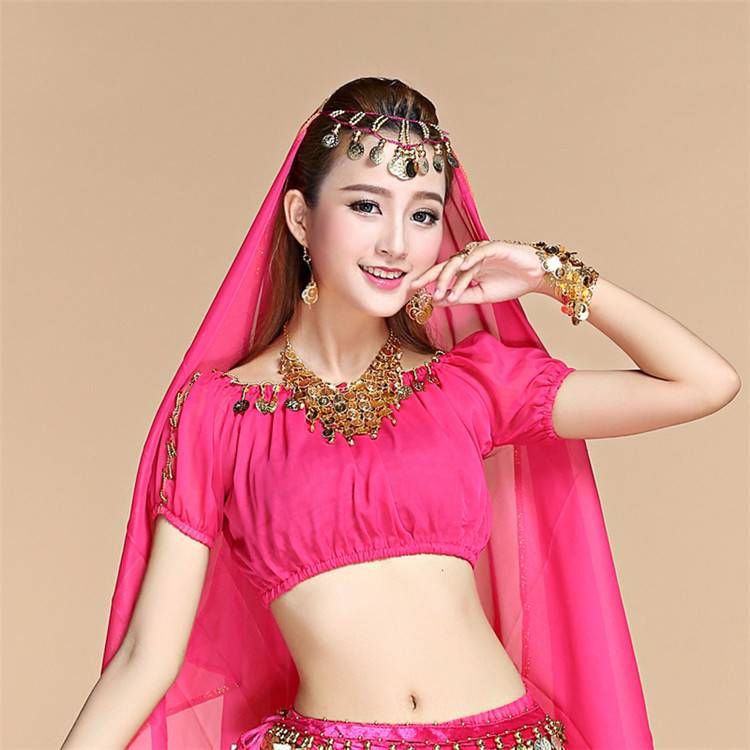 Belly dance jewelry, belly dancer, Indian dance dance veil veil, gold side hanging coin veil, belly dance headscarf