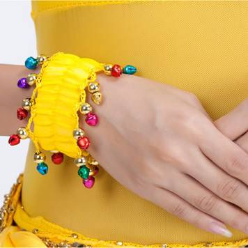 Belly dance clothing clothing dance jewelry Indian dance bracelet decoration wristband children's adult chiffon bell bracelet