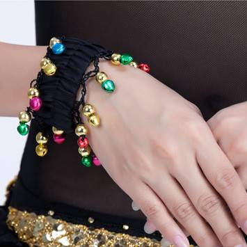 Belly dance clothing clothing dance jewelry Indian dance bracelet decoration wristband children's adult chiffon bell bracelet