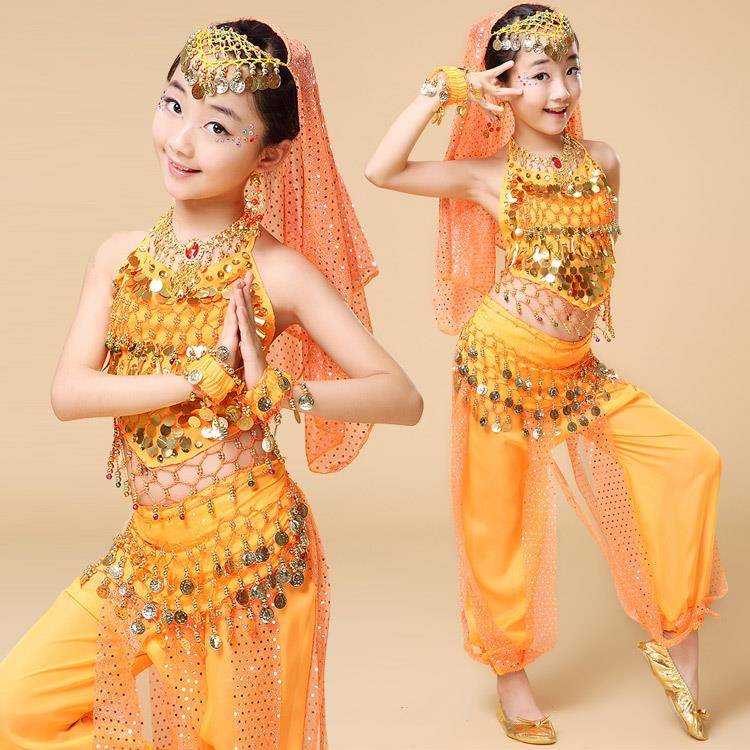 Children's Xinjiang Dance National Performance Server Children's Belly Dance Set Performance Server Indian Dance Clothing Girls