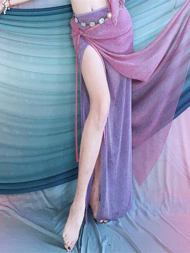 Baiya Qianhui Belly Dance Practice Service 2024 New Set Dance Clothing Beginners Long Hip Scarf Performance Services
