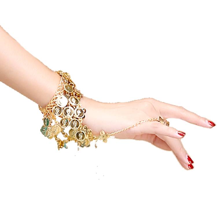 Indian dance watch performance accessories head jewelry red bead necklace belly belly dancing dancing hanging coin treasure diamond ear ring bracelet